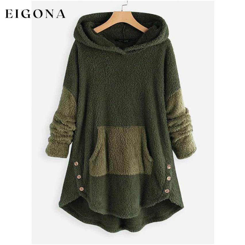 Women's Pullover Solid Colored Hoodie Green __stock:50 clothes refund_fee:1200 tops