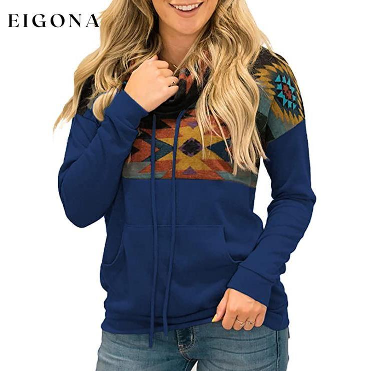 Women's Quarter Zip Color Block Pullover Sweatshirt Blue __stock:100 clothes refund_fee:1200 tops