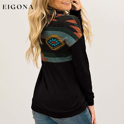 Women's Quarter Zip Color Block Pullover Sweatshirt __stock:100 clothes refund_fee:1200 tops