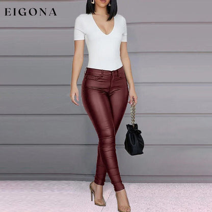 Women's Skinny Leather Pants __stock:200 bottoms refund_fee:1200