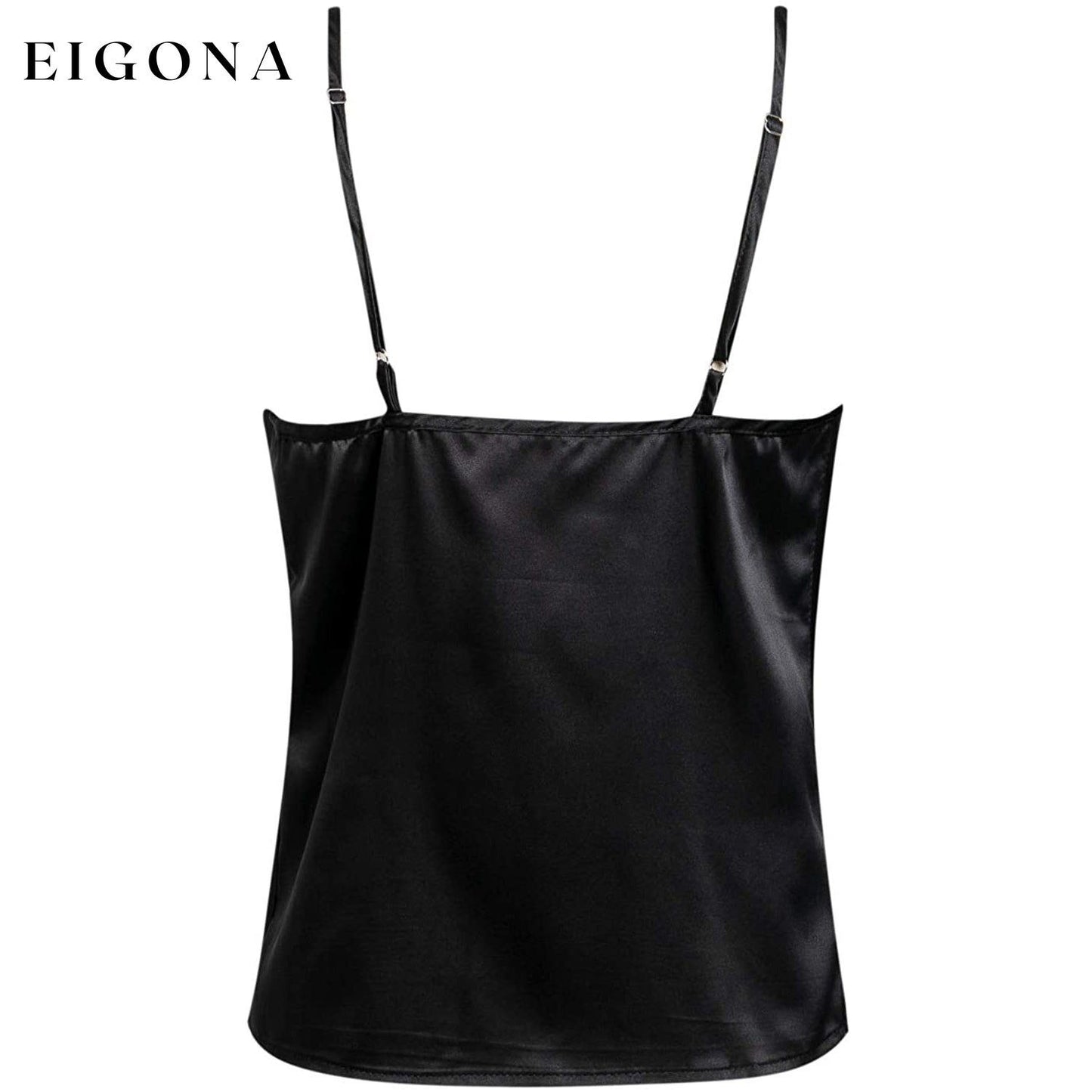 Women's Spaghetti Strap V-Neck Satin Suspender __stock:200 clothes refund_fee:800 tops