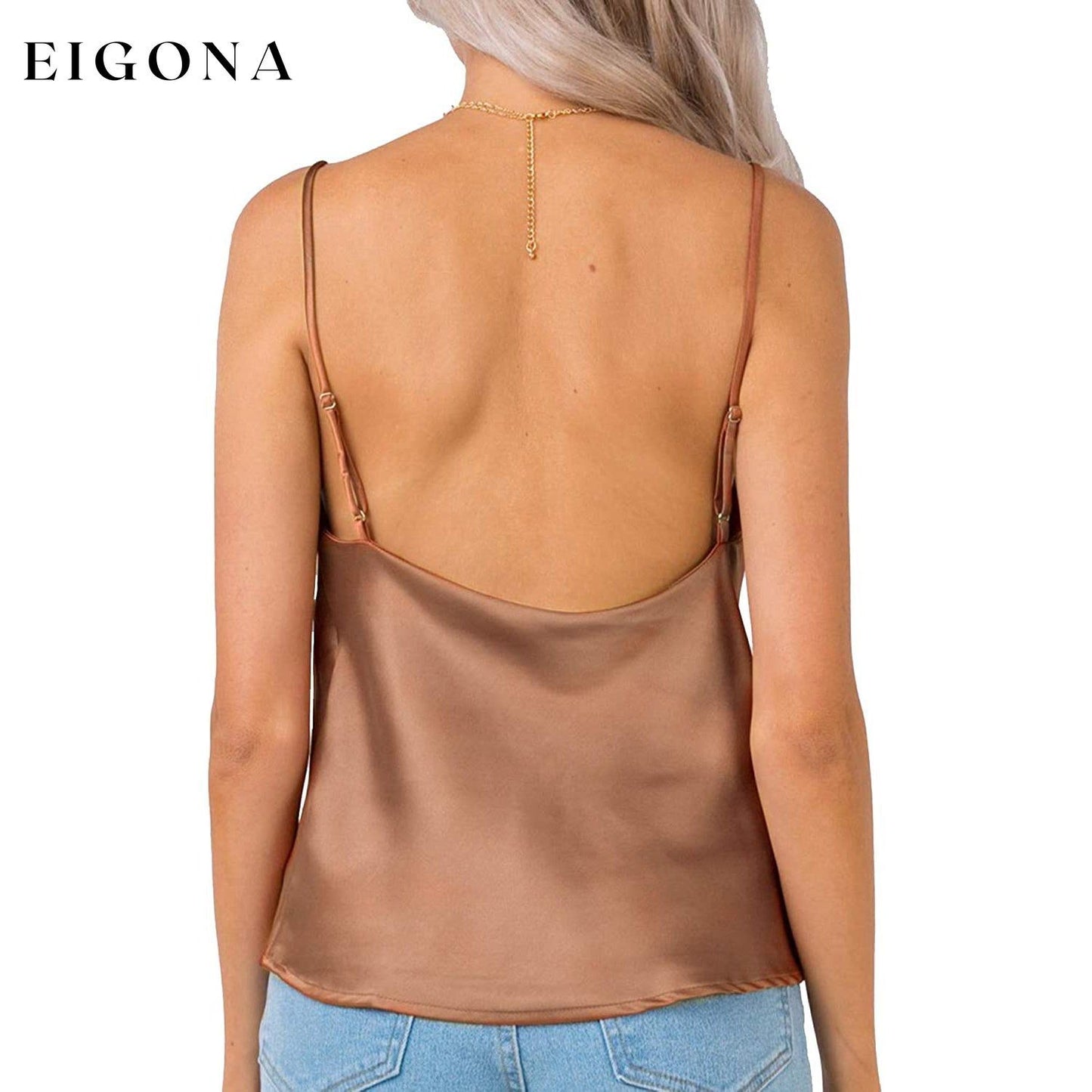 Women's Spaghetti Strap V-Neck Satin Suspender __stock:200 clothes refund_fee:800 tops