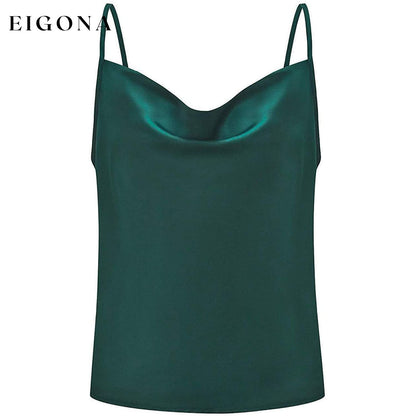 Women's Spaghetti Strap V-Neck Satin Suspender __stock:200 clothes refund_fee:800 tops