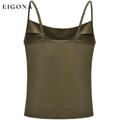 Women's Spaghetti Strap V-Neck Satin Suspender __stock:200 clothes refund_fee:800 tops