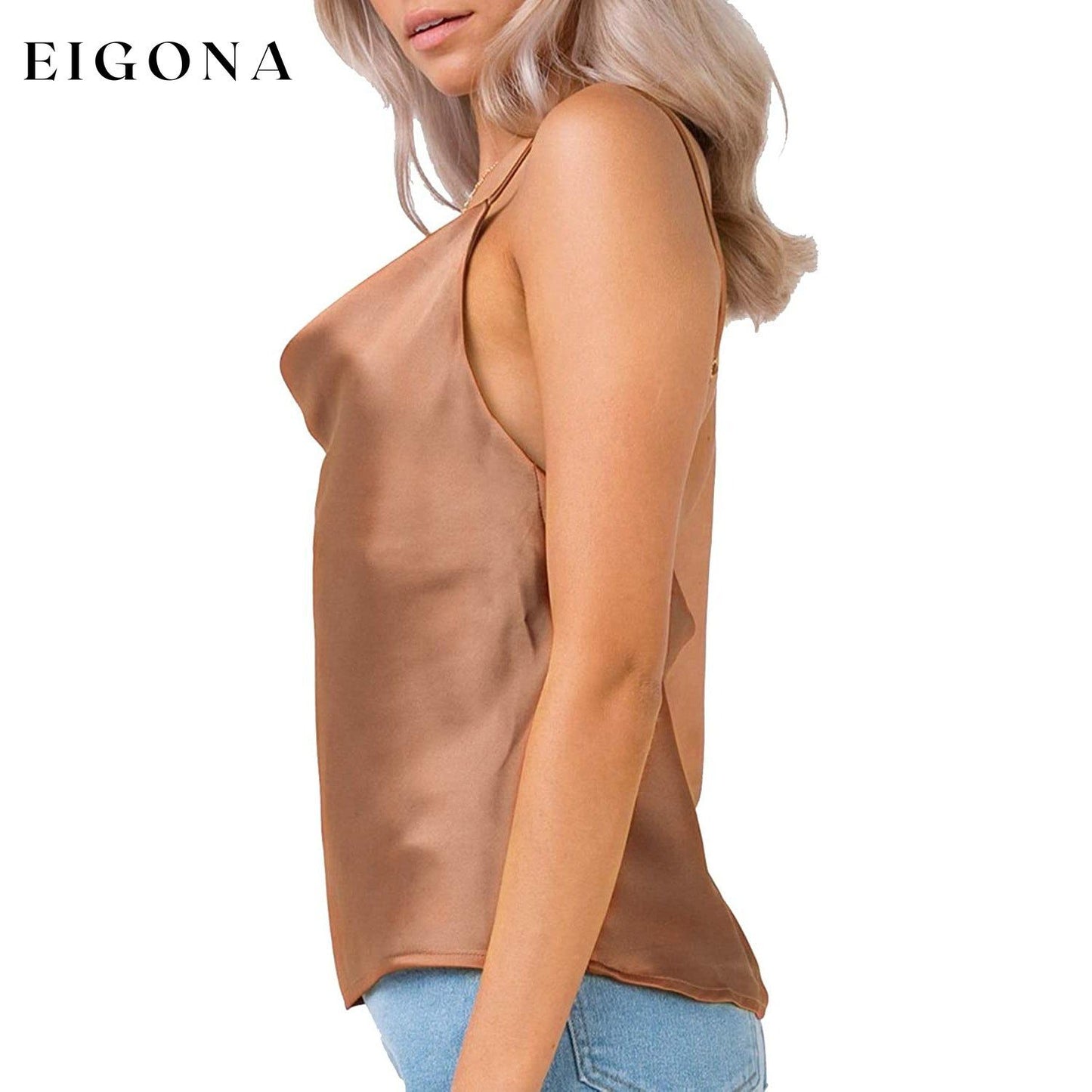 Women's Spaghetti Strap V-Neck Satin Suspender __stock:200 clothes refund_fee:800 tops