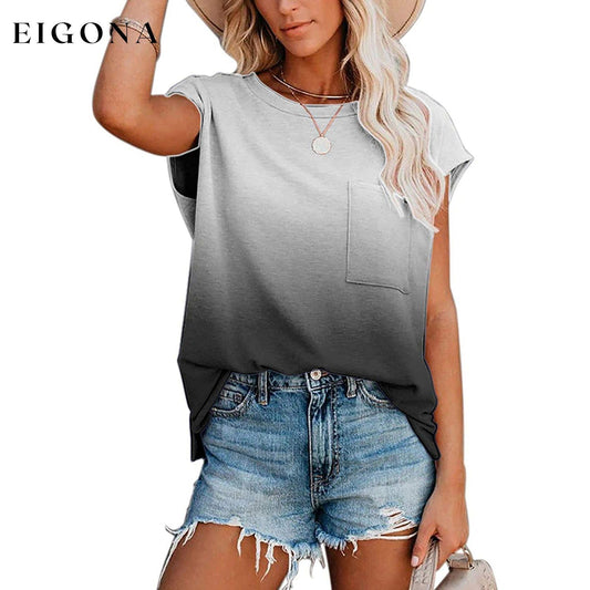 Women's Summer Casual Shirts Short Sleeves Gray __stock:200 clothes refund_fee:800 tops