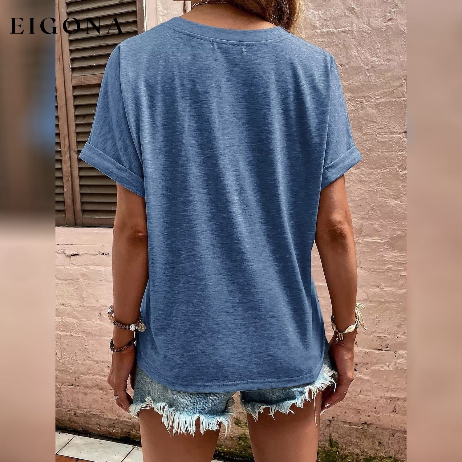 Women's T shirt V Neck __stock:200 clothes refund_fee:1200 tops