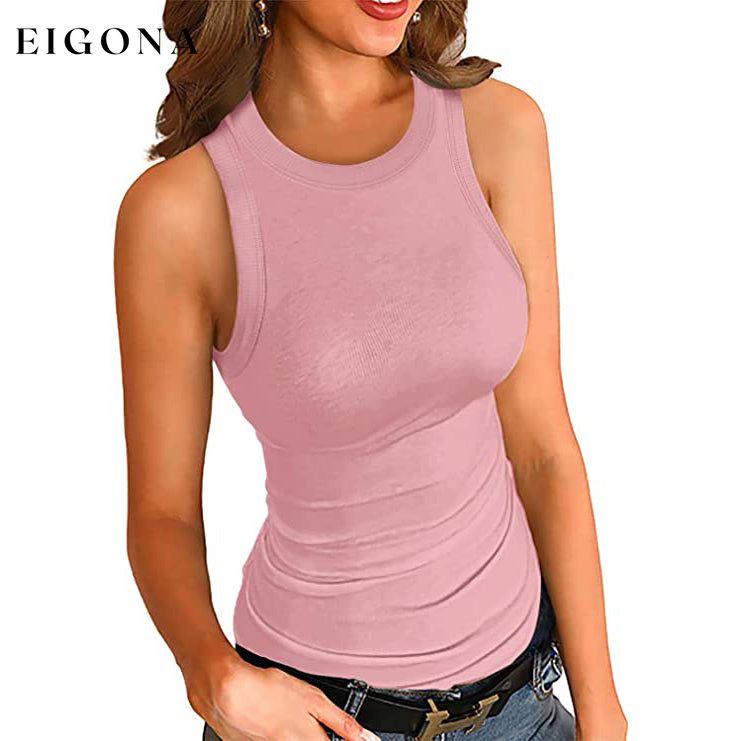 Women's Tank Sleeveless Cami Racerback Top Pink __stock:200 clothes refund_fee:1200 tops