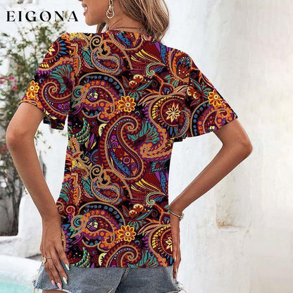 Ethnic Abstract Print T-Shirt best Best Sellings clothes Plus Size Sale tops Topseller