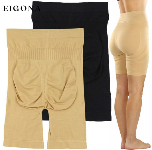 2-Pack: Women's Black Beige Control Shaping Long Shorts __stock:150 lingerie refund_fee:1200