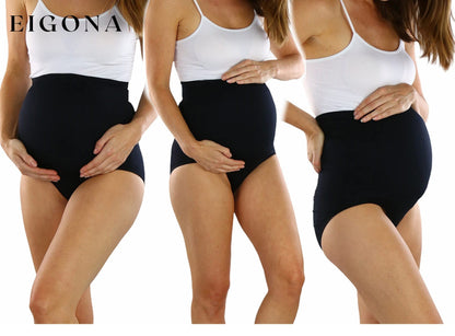 3-Pack: ToBeInStyle Women's High Waist Over The Bump Maternity Underwear __stock:100 lingerie Low stock refund_fee:1200