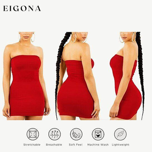 3-Pack: Women's Seamless Strapless Tube Dress __stock:1000 casual dresses clothes dresses refund_fee:1200