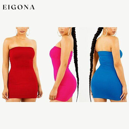 3-Pack: Women's Seamless Strapless Tube Dress __stock:1000 casual dresses clothes dresses refund_fee:1200