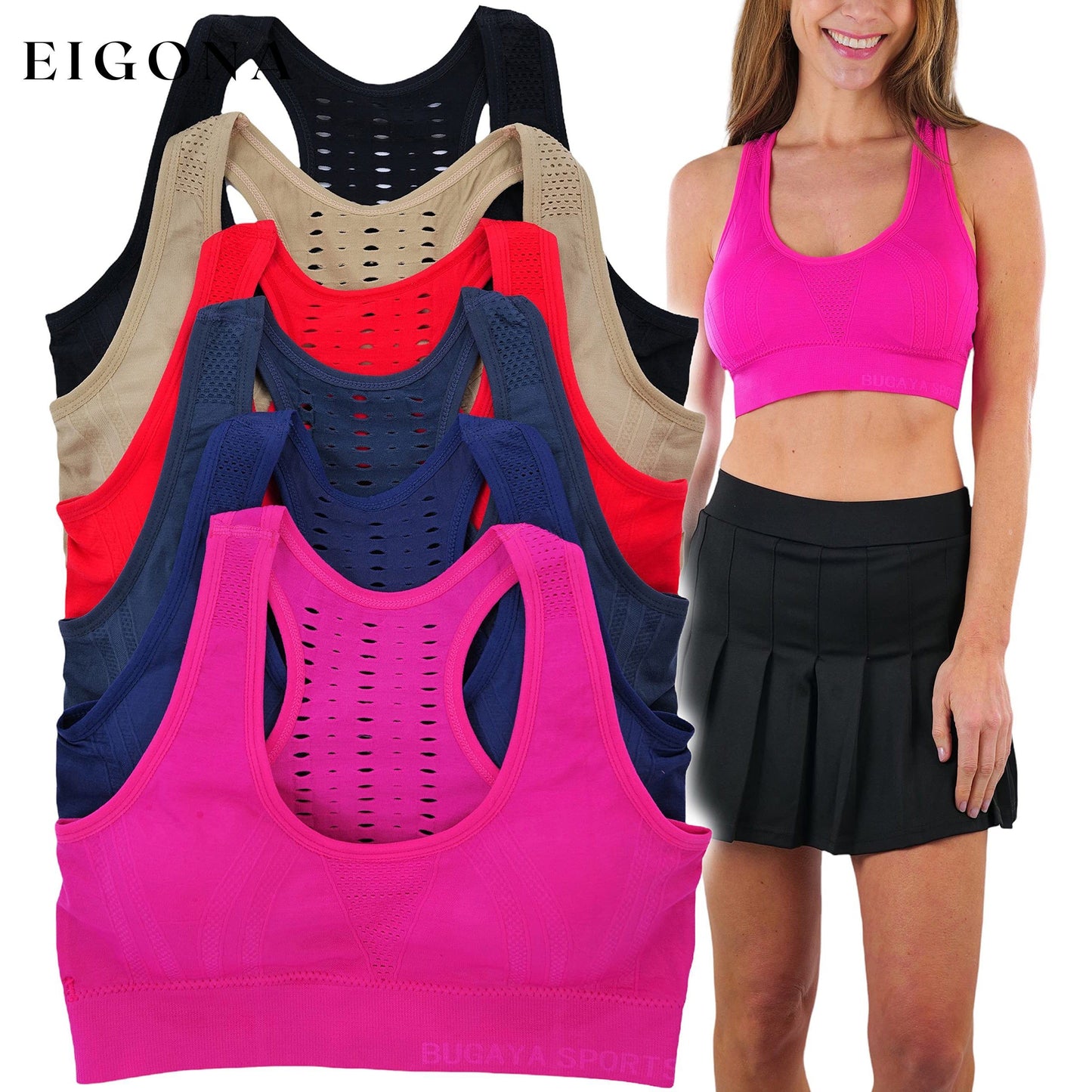 6-Pack: Women's Comfortable and Supportive Racerback Sports Bras __stock:250 lingerie refund_fee:1200