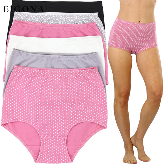 6-Pack: Women's High-Rise Solid and Prints Girdle Panties Assortment __stock:100 lingerie Low stock refund_fee:1200
