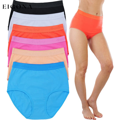 6-Pack: Women's High Waisted Solid Beach Vibe Gridle Panties 4XL __stock:100 lingerie refund_fee:1200