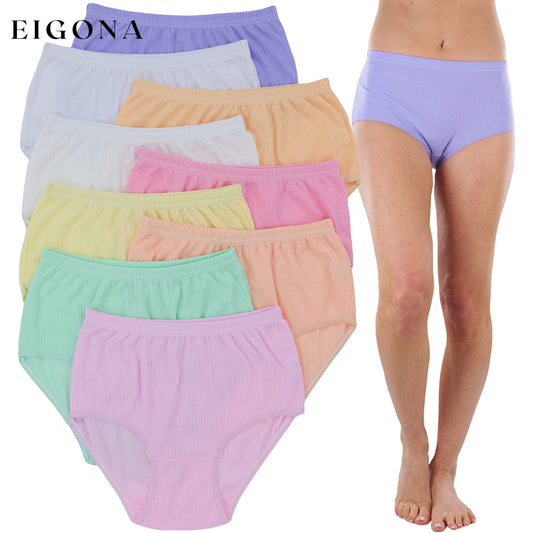 6-Pack:Women's High Waisted Subtle Ribbed Pastel Gridle Panties __stock:100 lingerie refund_fee:1200