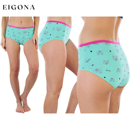 6-Pack: Women's High Waisted Vibrant Assortment with Rose and Baby Design Gridle Panties __stock:100 lingerie refund_fee:1200