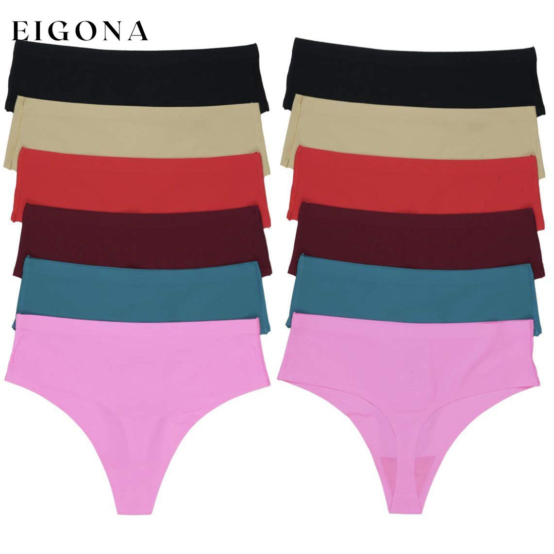 6-Pack: Women's Laser Cut Thong Panties __stock:250 lingerie Low stock refund_fee:1200