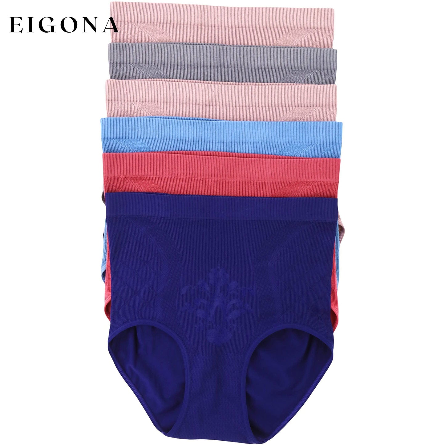 6-Pack: Women's Soft Pastel Floral Front High-Waisted Briefs __stock:100 lingerie refund_fee:1200