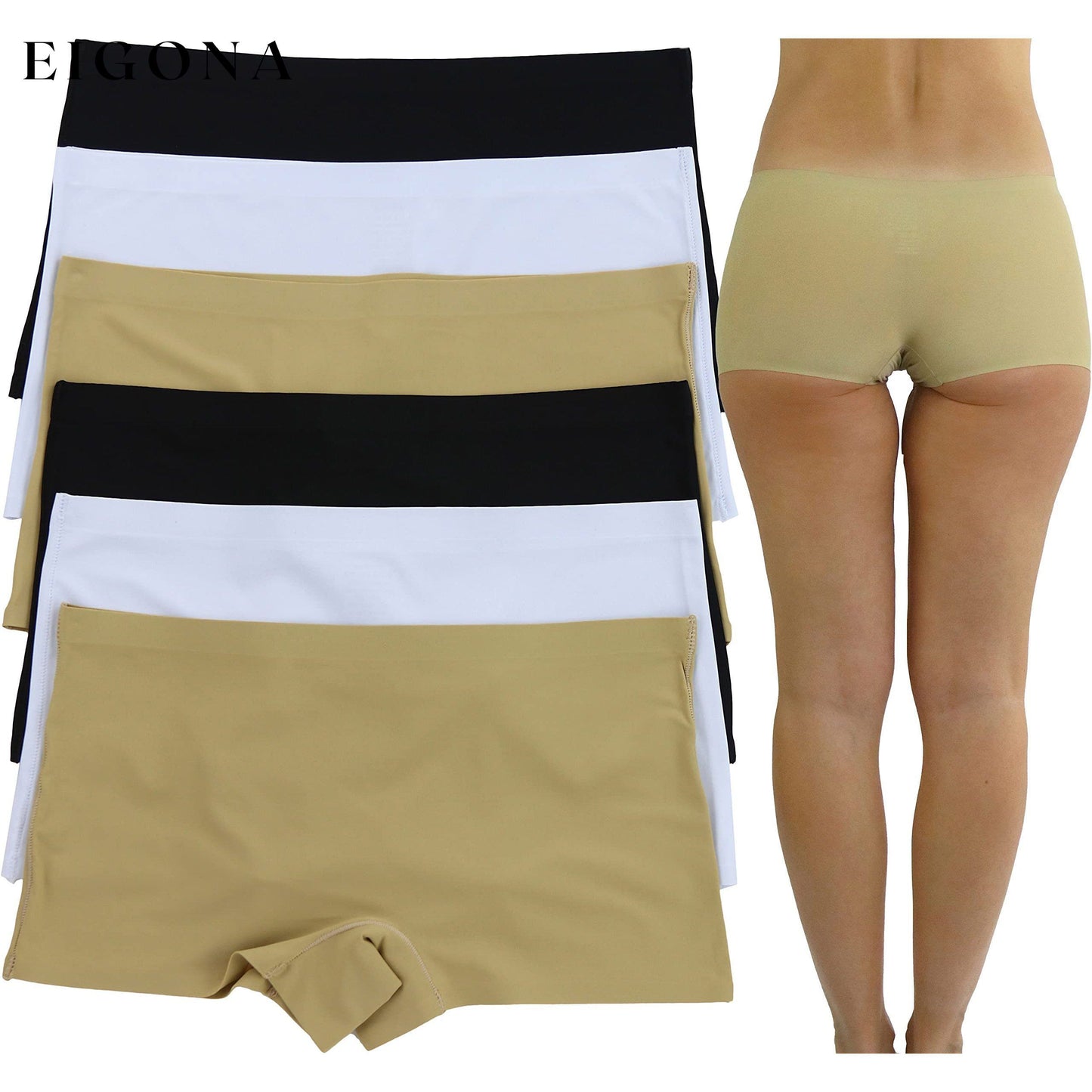 6-Pack: Women's Solid Classic Assortment No Show Boyshorts __stock:100 lingerie Low stock refund_fee:1200