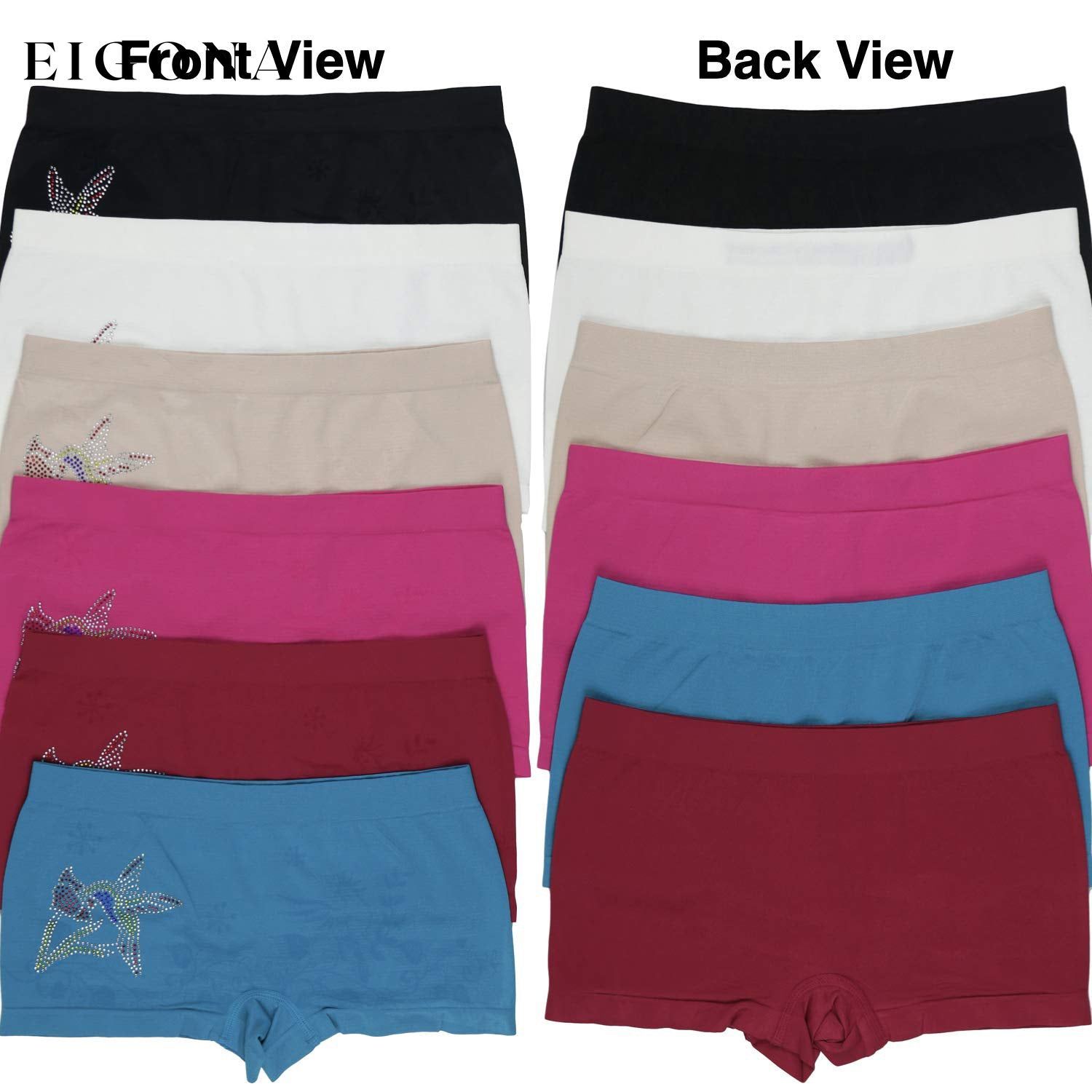 6-Pack: Women's Stretch Microfiber Cheeky Boyshort Panties __stock:100 lingerie refund_fee:1200