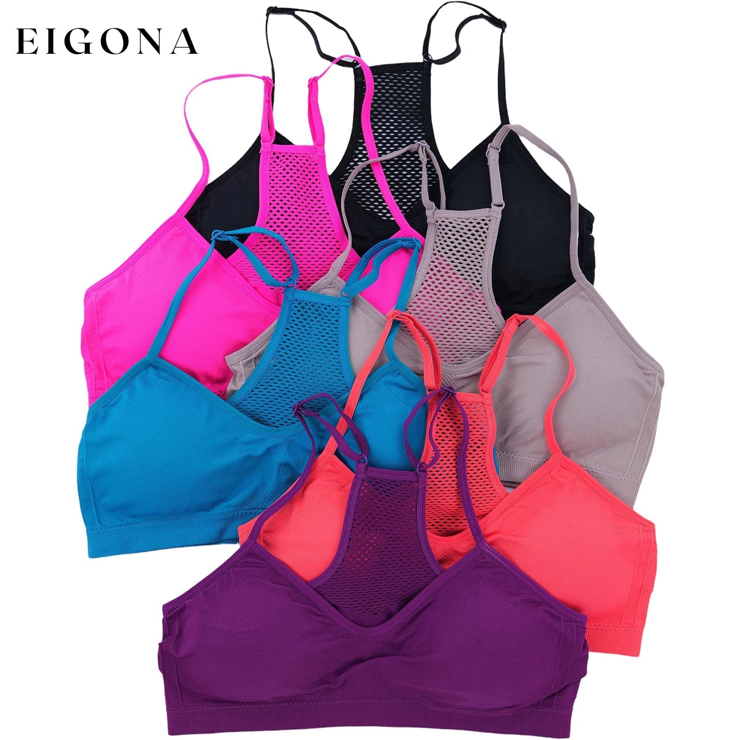 6-Pack: Womne's Wire Free Padded Bralettes __stock:50 lingerie Low stock refund_fee:1200