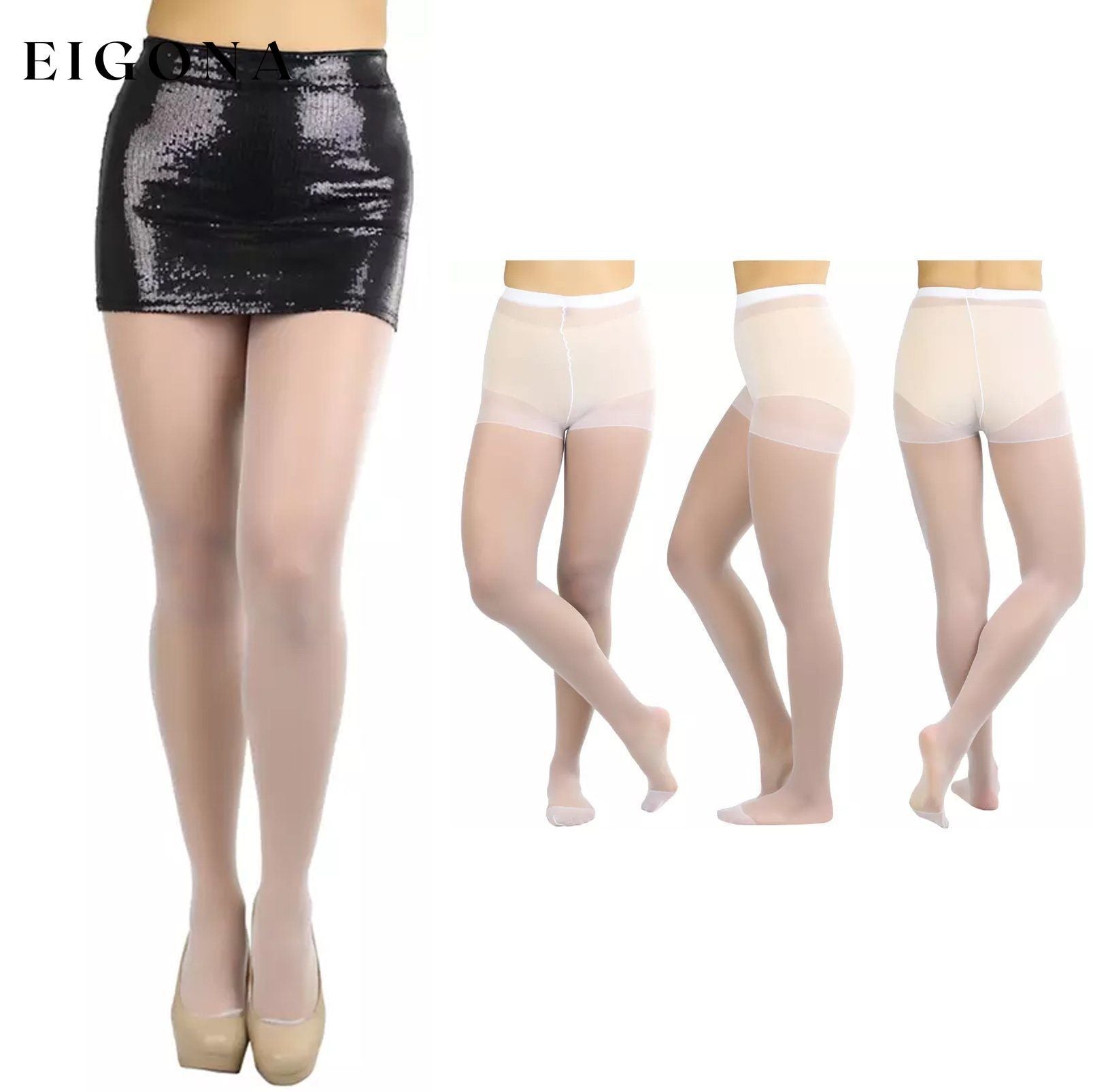6-Pack: Women's Assorted Sheer Support Toe Pantyhose Off-White __stock:500 lingerie refund_fee:1200