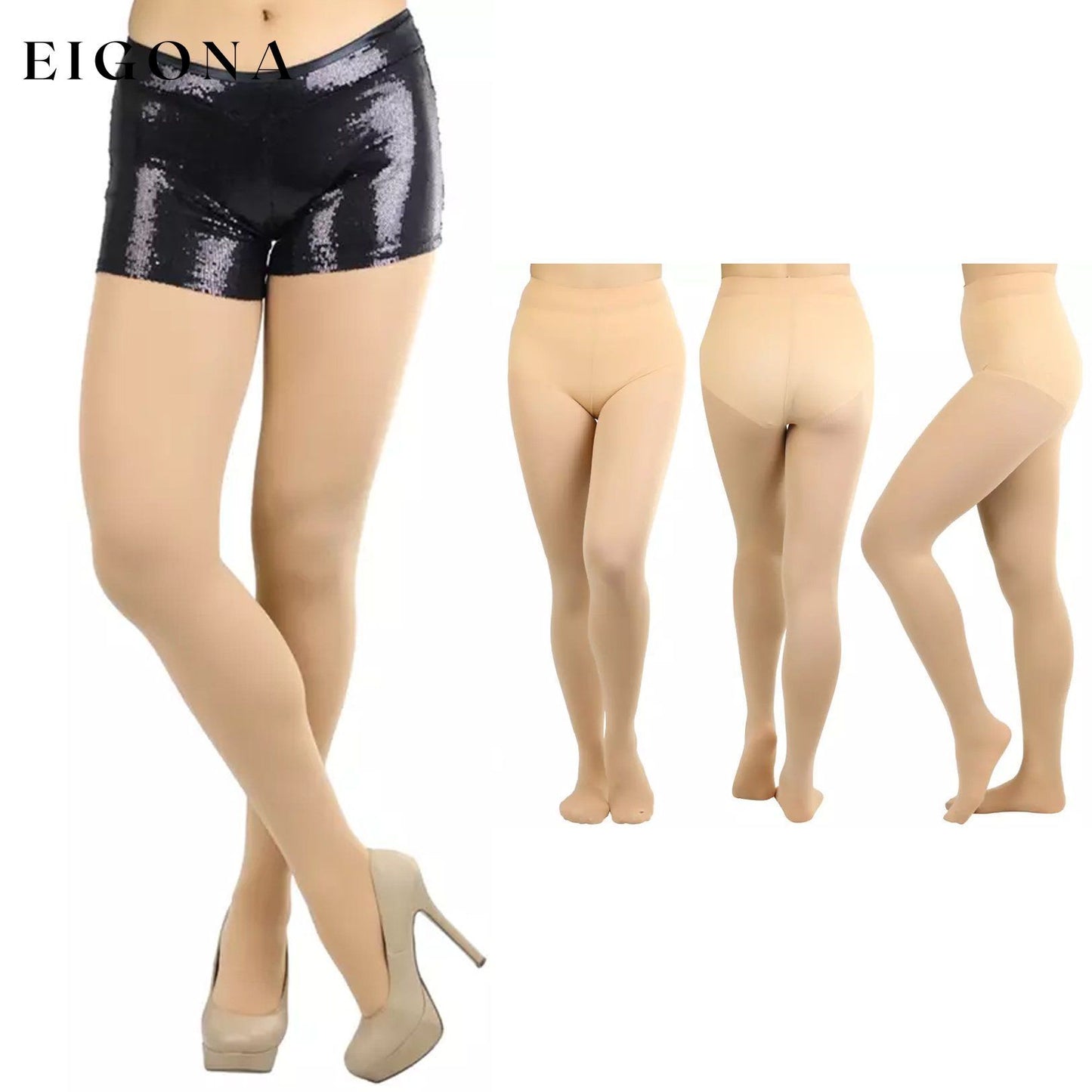 6-Pack: Women's Basic or Vibrant Semi Opaque Pantyhose Beige __stock:550 lingerie refund_fee:1200