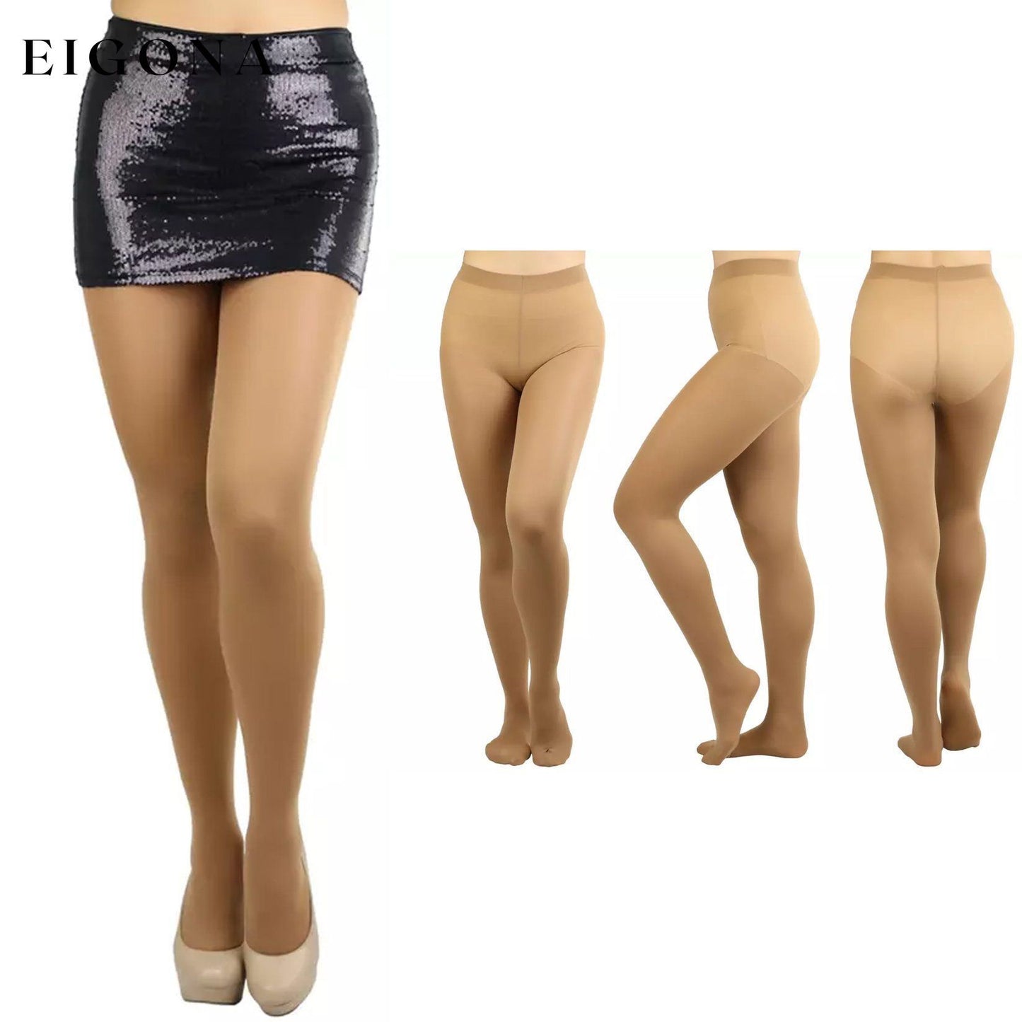 6-Pack: Women's Basic or Vibrant Semi Opaque Pantyhose Dark Beige __stock:550 lingerie refund_fee:1200
