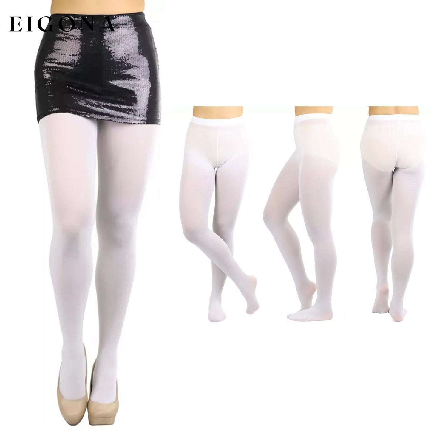 6-Pack: Women's Basic or Vibrant Semi Opaque Pantyhose White __stock:550 lingerie refund_fee:1200
