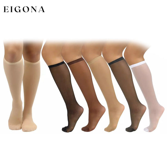 6-Pack: Women's Essential Knee High Nylon Socks Assorted __stock:500 lingerie refund_fee:1200