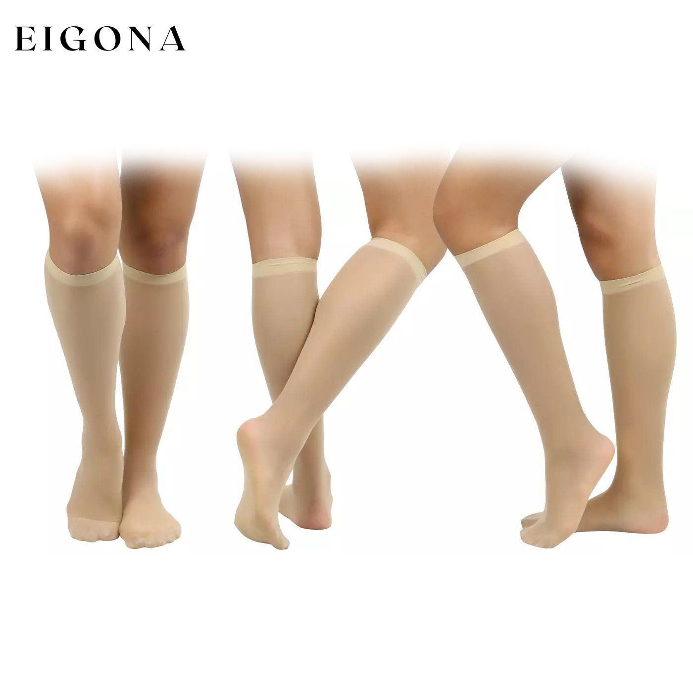 6-Pack: Women's Essential Knee High Nylon Socks Beige __stock:500 lingerie refund_fee:1200