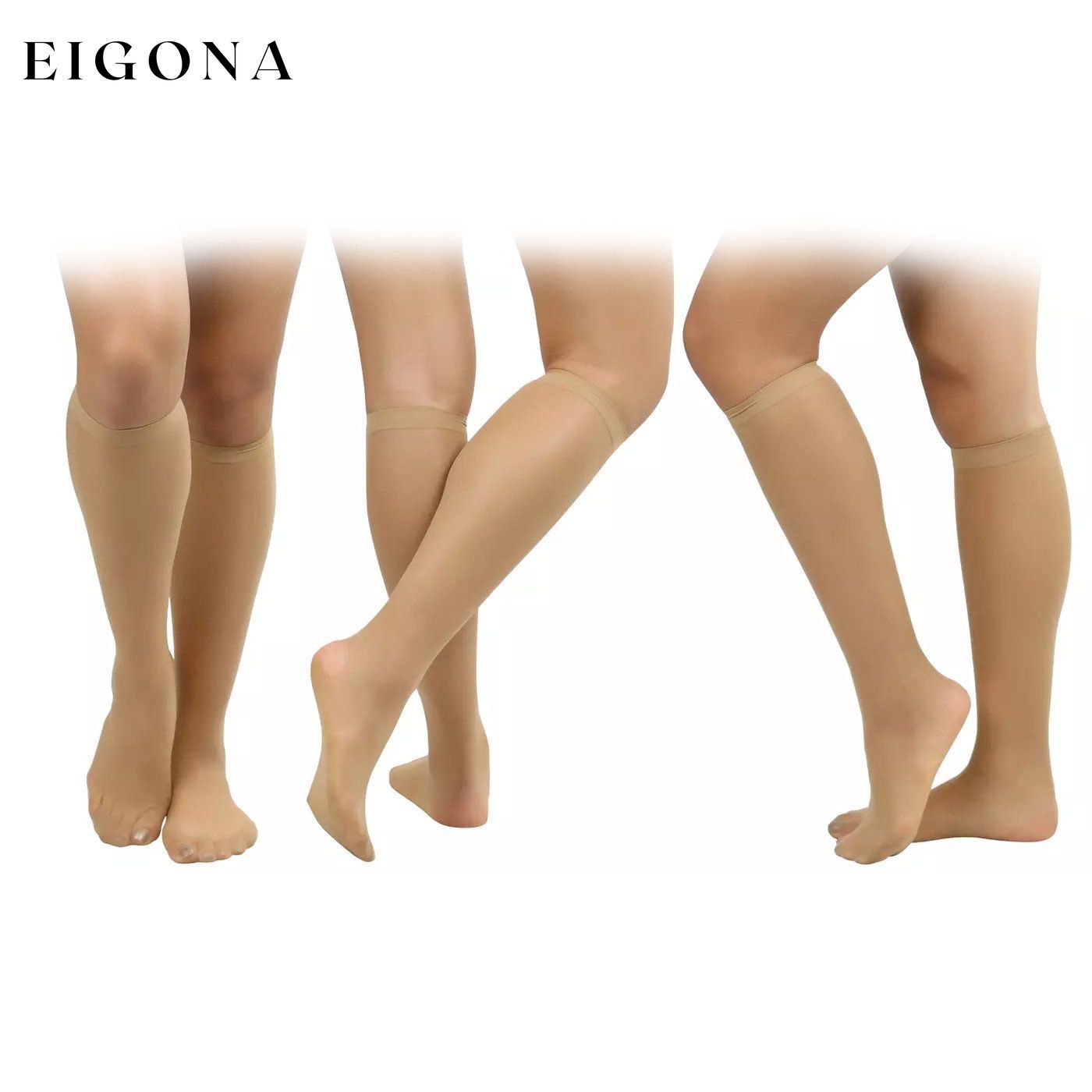 6-Pack: Women's Essential Knee High Nylon Socks Dark Beige __stock:500 lingerie refund_fee:1200