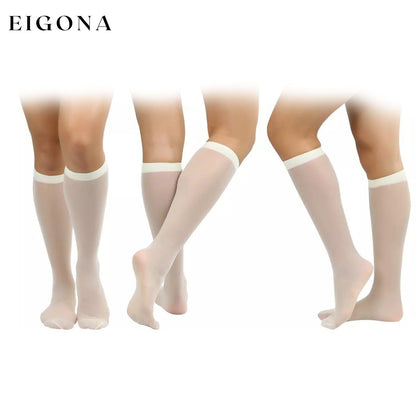 6-Pack: Women's Essential Knee High Nylon Socks Off White __stock:500 lingerie refund_fee:1200