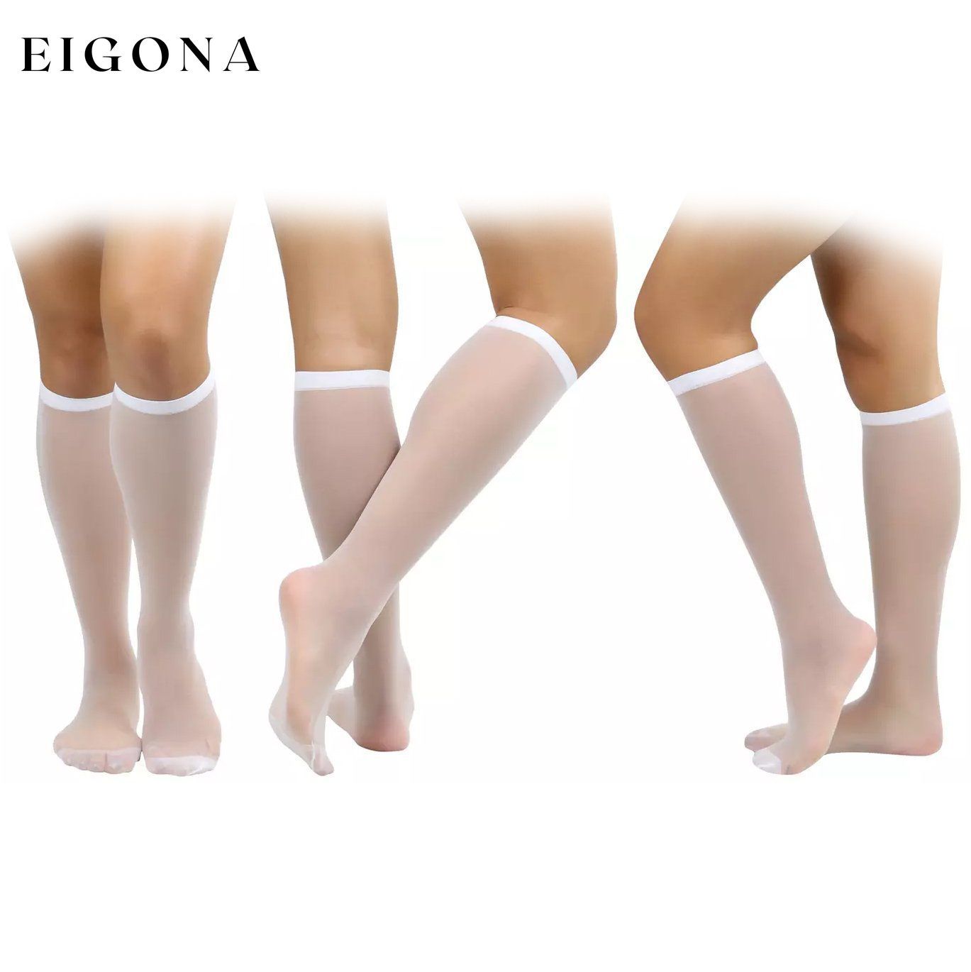 6-Pack: Women's Essential Knee High Nylon Socks White __stock:500 lingerie refund_fee:1200