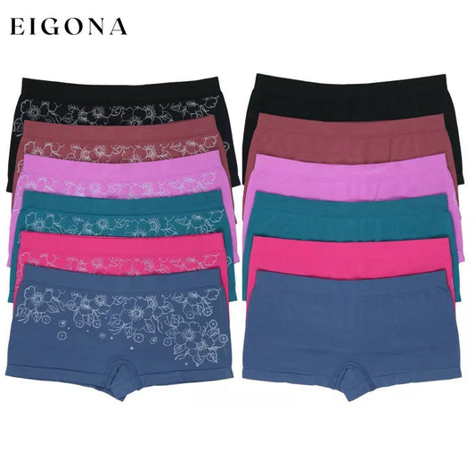 6-Pack: Women's Floral Accent Seamless Boyshorts lingerie refund_fee:800
