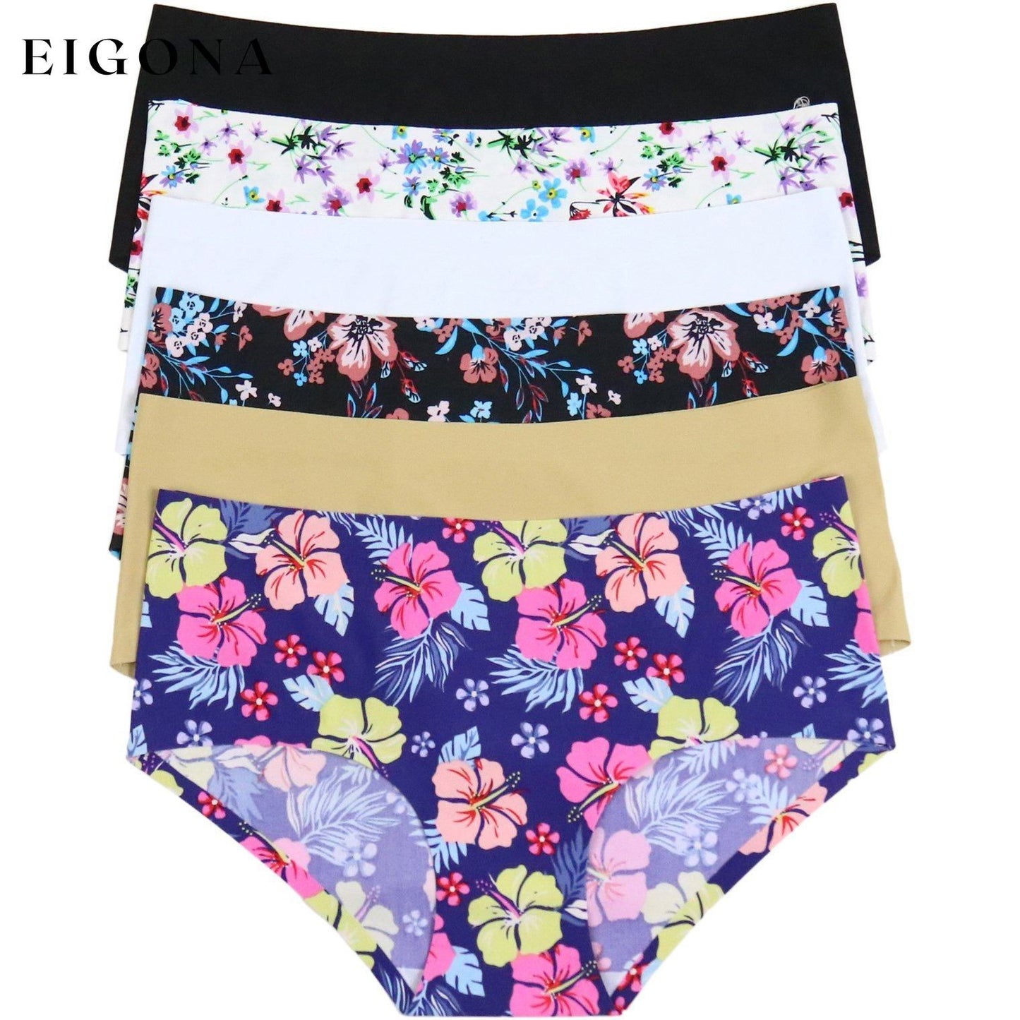 6-Pack: Women's Mid Rise Bikini No Show Panties __stock:550 lingerie refund_fee:1200