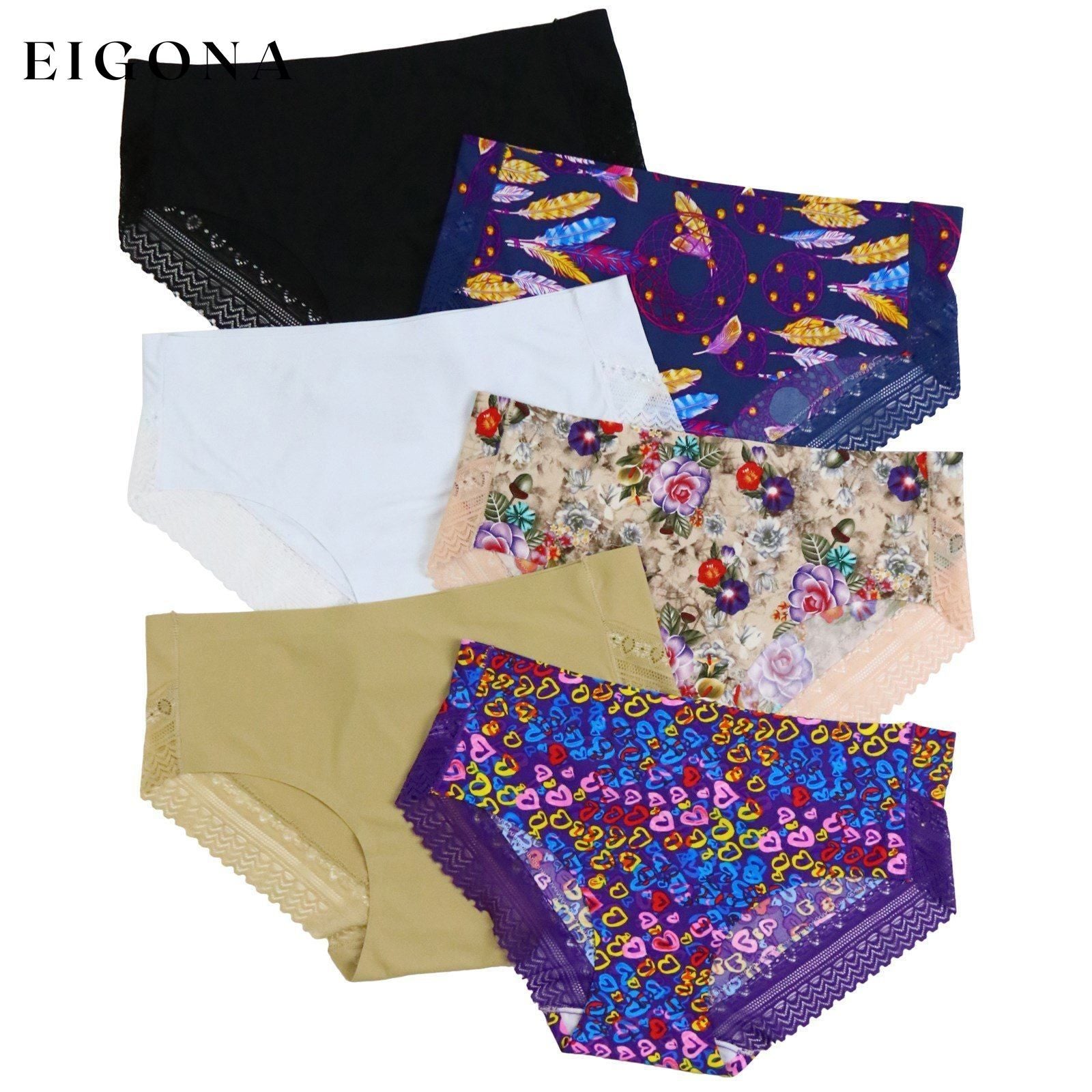 6-Pack: Women's Mid Rise Bikini No Show Panties __stock:550 lingerie refund_fee:1200