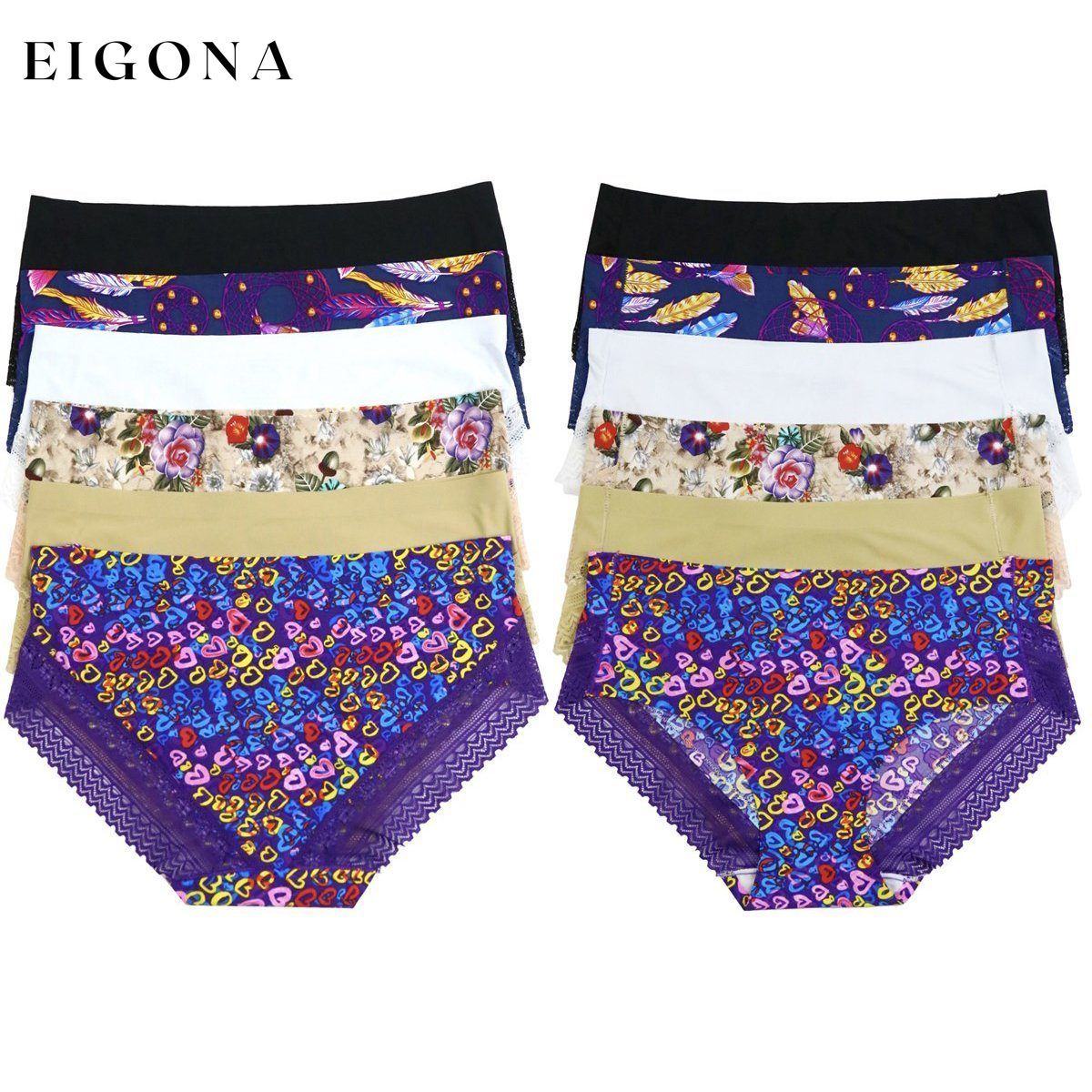 6-Pack: Women's Mid Rise Bikini No Show Panties __stock:550 lingerie refund_fee:1200