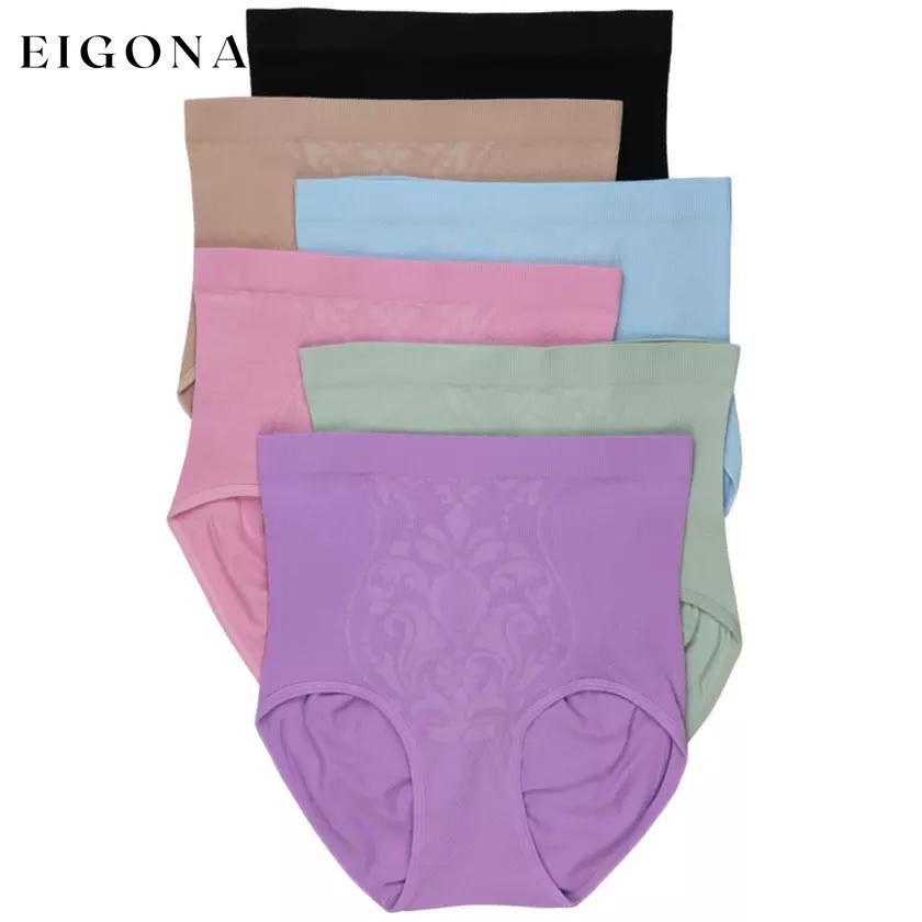 6-Pack: Women's Slimming High-Waisted Panty Briefs - Plus Size Front Filigree __stock:500 lingerie refund_fee:1200