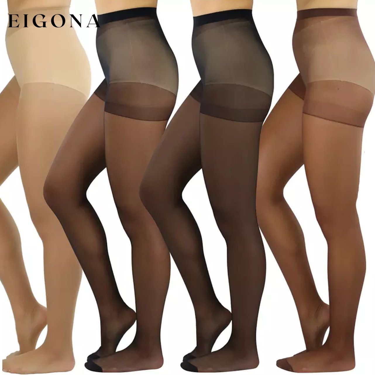 6-Pack: Women's Solid Color Basic Sheer Pantyhose Assorted __stock:500 lingerie refund_fee:1200 show-color-swatches