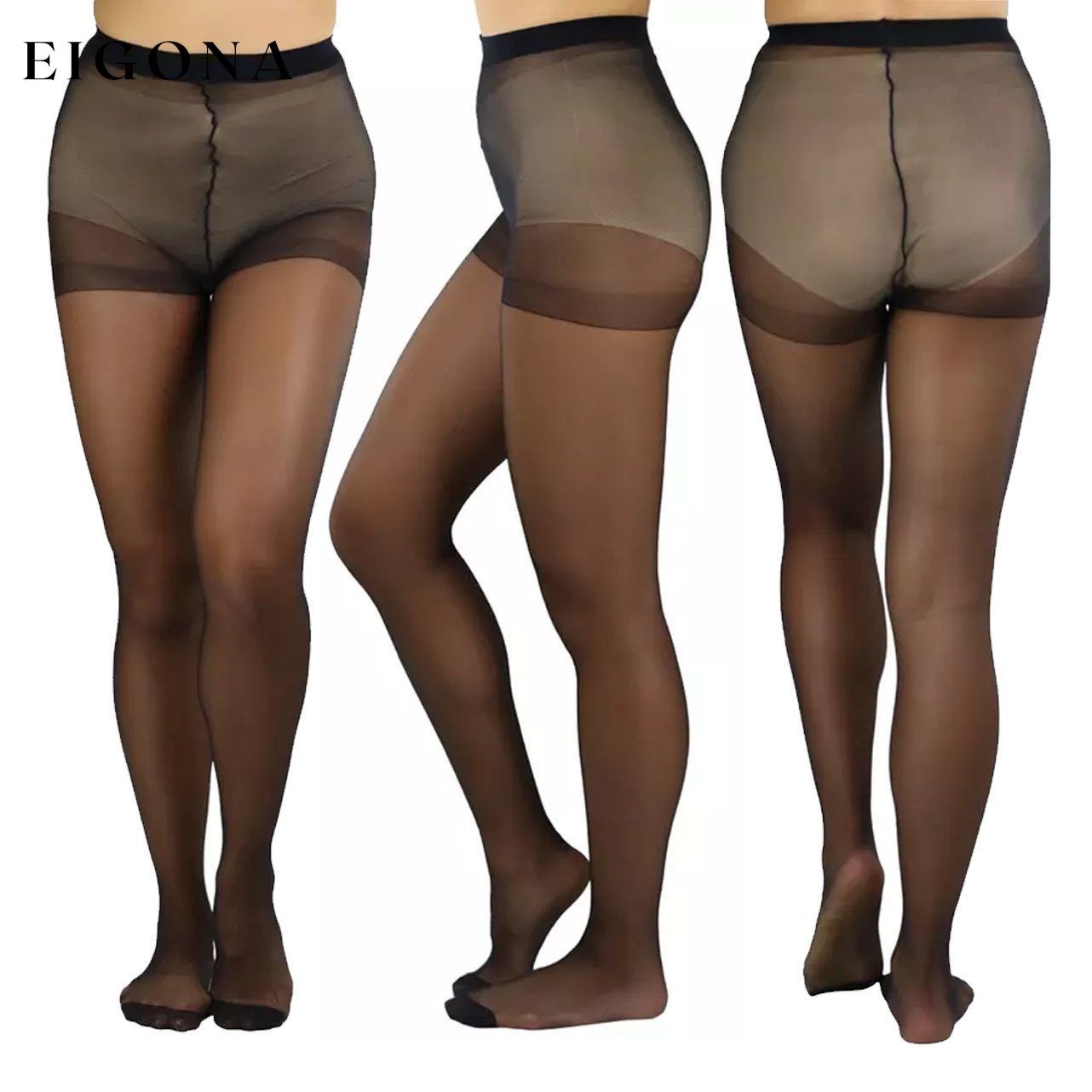 6-Pack: Women's Solid Color Basic Sheer Pantyhose Black __stock:500 lingerie refund_fee:1200 show-color-swatches