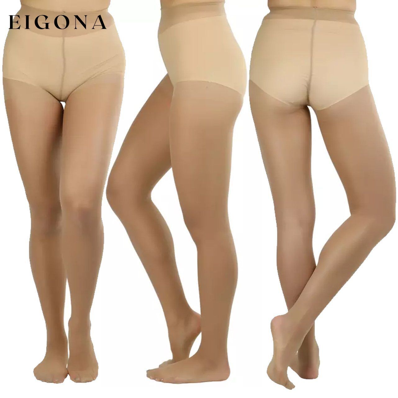 6-Pack: Women's Solid Color Basic Sheer Pantyhose Dark Beige __stock:500 lingerie refund_fee:1200 show-color-swatches