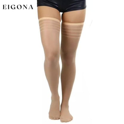 6-Pack: Women's Striped Top Classic Thigh High Stockings Beige __stock:550 lingerie refund_fee:1200