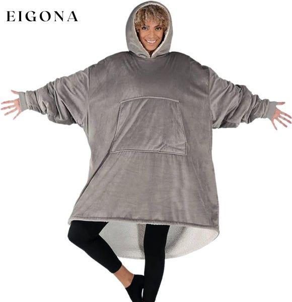 EIGONA Oversized Blanket Hoodie Short Grey appreal lounge