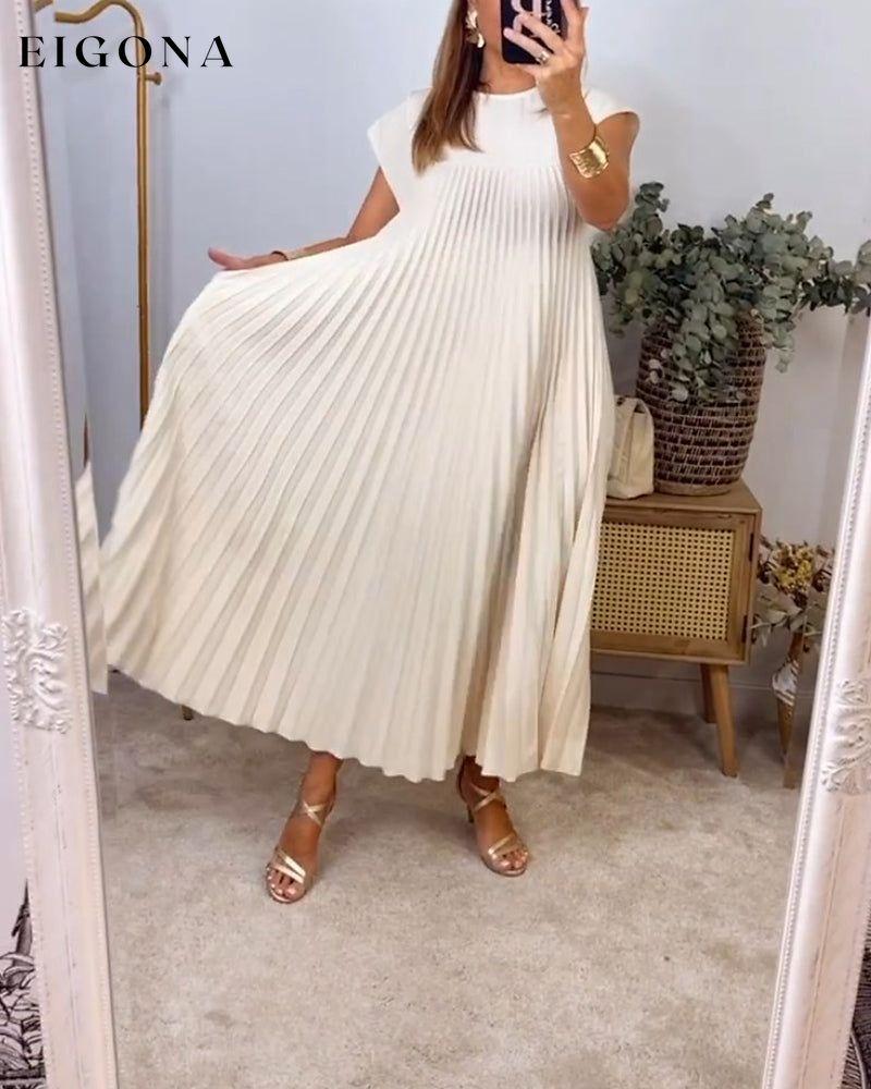 Sleeveless pleated simple solid color dress 2023 f/w 23BF casual dresses spring summer
