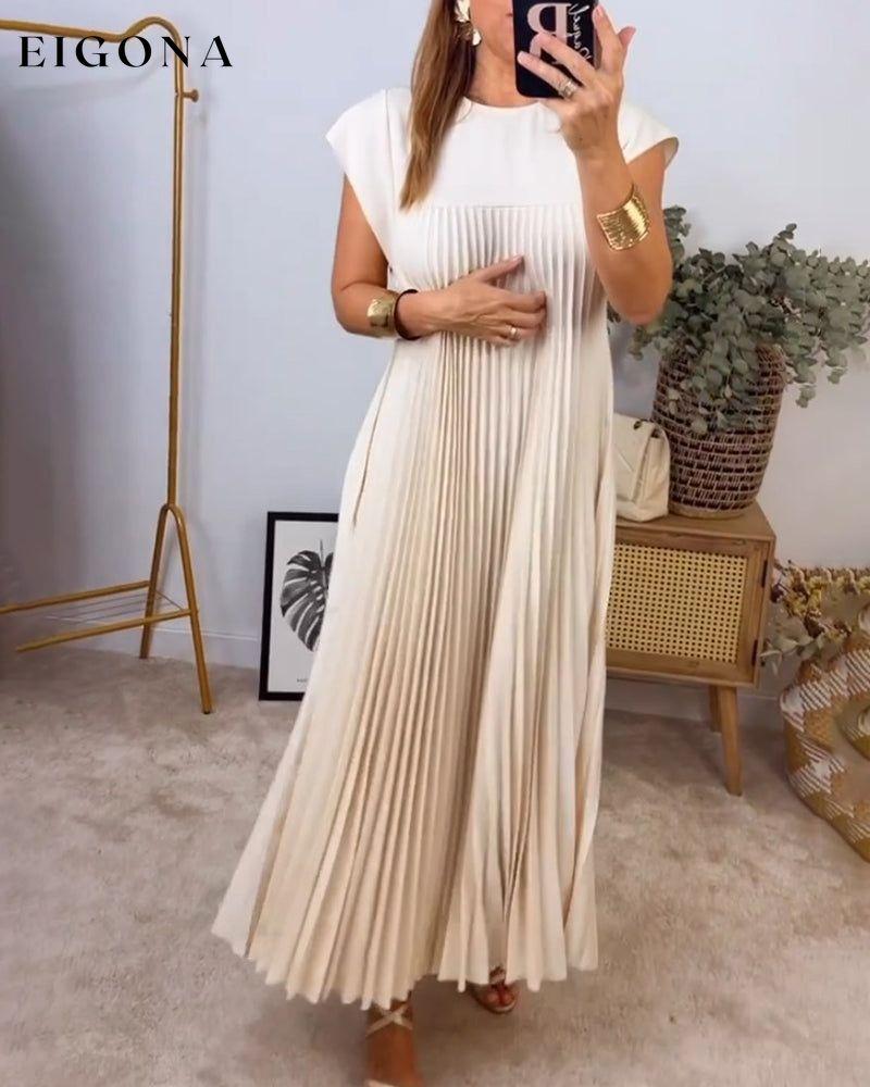 Sleeveless pleated simple solid color dress 2023 f/w 23BF casual dresses spring summer