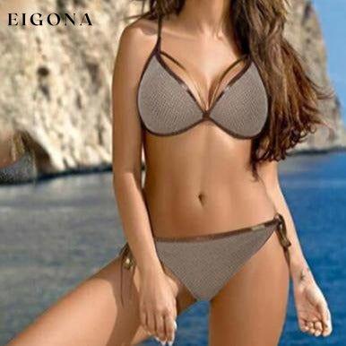 Bikini Top and Swim Bottom Set Beige __stock:50 lingerie refund_fee:800