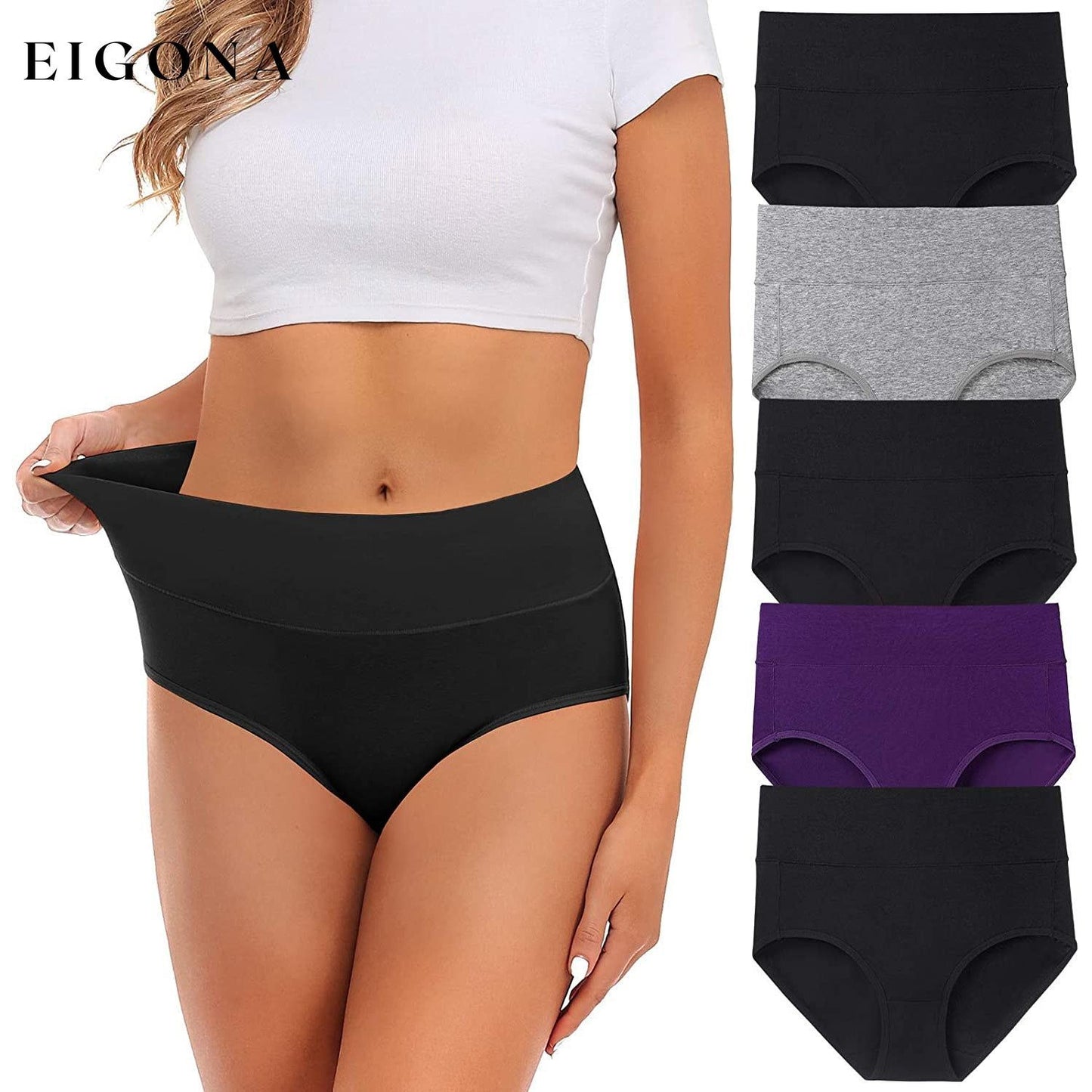 5-Pack: Cotton Mid Waist No Muffin Top Full Coverage Brief Ladies Underwear __stock:350 lingerie refund_fee:1200